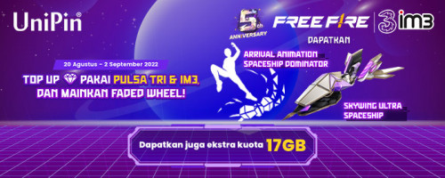 Main Faded Wheel Free Fire Makin Seru Bareng Tri & IM3, Bisa Dapat Ekstra 17GB!
